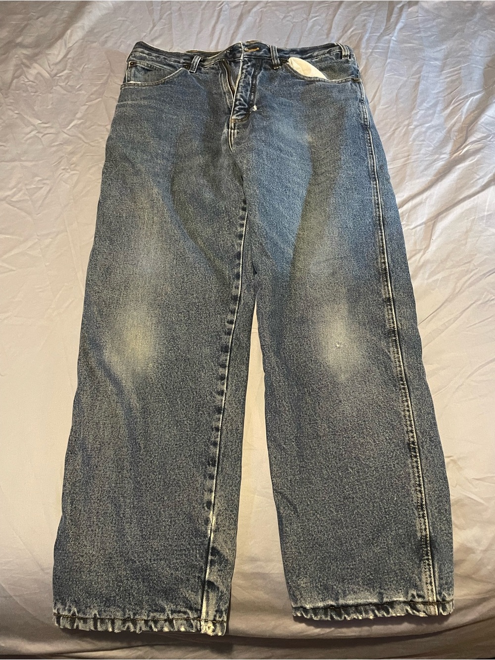 Classic Men's Blue Denim Fleece Lined Jeans - Relaxed Fit